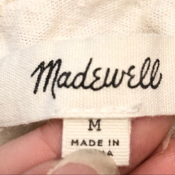 Madewell Linen Blend Peplum Tee Sz M - Picture 8 of 10
